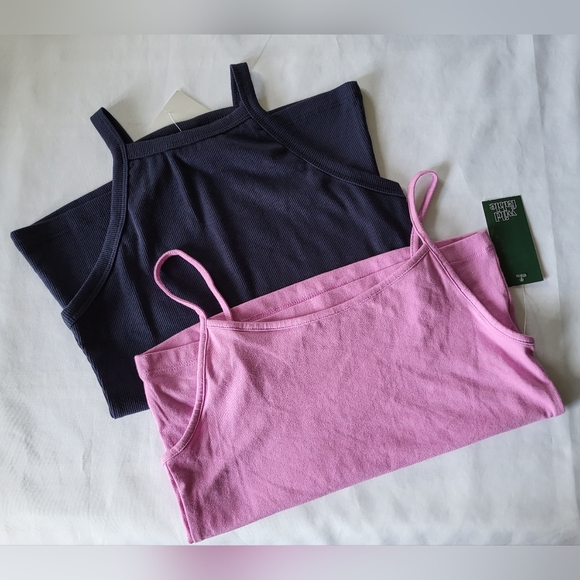 Bundle of 2 girls casual tops spaghetti strap tanks camisoles sz Medium NWT - Picture 1 of 11